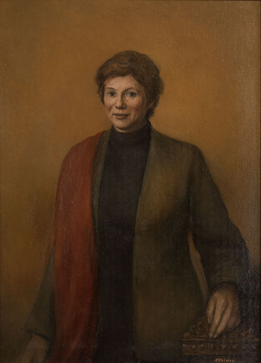 Kirsti Kolle Grøndal (1943-) Arbeiderpartiet. Stortingsrepresentant 1977-2001. Første kvinnelige stortingspresident 1993-2001. Kunstner: Trine Folmoe