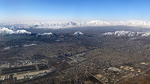 Kabul seen from the air. Photo: Storting.