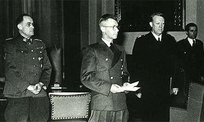 Terboven og Quisling i Eidsvollsgalleriet 1. februar 1942. Foto: Stortinget.