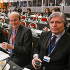 To fra Stortingets delegasjon til konferansen. Fra venstre delegasjonens leder Michael Tetzschner og Ola Elvestuen. Foto: Stortinget.