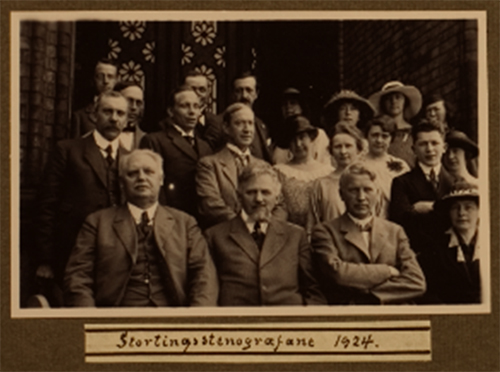 Stortingsstenografene 1924. Foto: Stortinget.