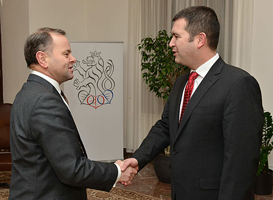 Olemic Thommessen var i møte med den tsjekkiske parlamentspresidenten Jan Hamáček mandag 26. januar.