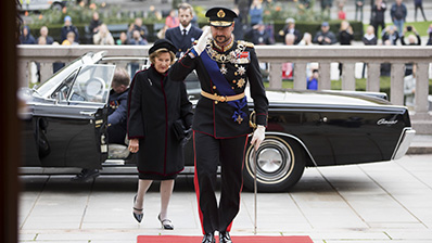 Daværende kronprins Haakon under høytidelig åpning av det 165. storting 2. oktober 2020. Foto: Stortinget, Morten Brakestad
