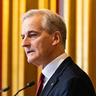 Statsminister Jonas Gahr Støre presenterer regjeringserklæringen. Foto: Stortinget.