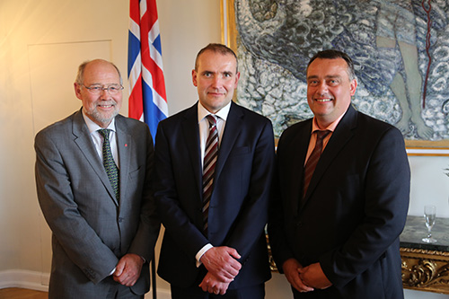 Svein Roald Hansen, head of the Storting EEA/EFTA delegation; President Guðni Th. Jóhannesson of Iceland; and Jørn Dorhmann, head of the European Parliament’s delegation to EEA/EFTA. Photo: The EFTA secretariat.