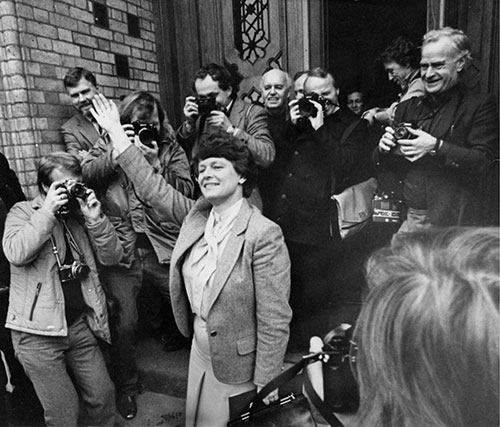 Gro Harlem Brundtland på Løvebakken i 1981. Foto: Per Svensson/NTB Scanpix.