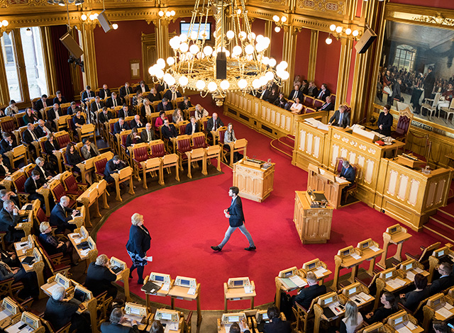 Debatt i stortingssalen. Foto: Stortinget.