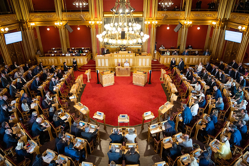 Votering over endringer i bioteknologiloven 26. mai 2020. Foto: Stortinget.