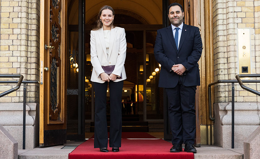 H.K.H. Prinsesse Ingrid Alexandra og stortingspresident Masud Gharahkhani. Foto: Stortinget.