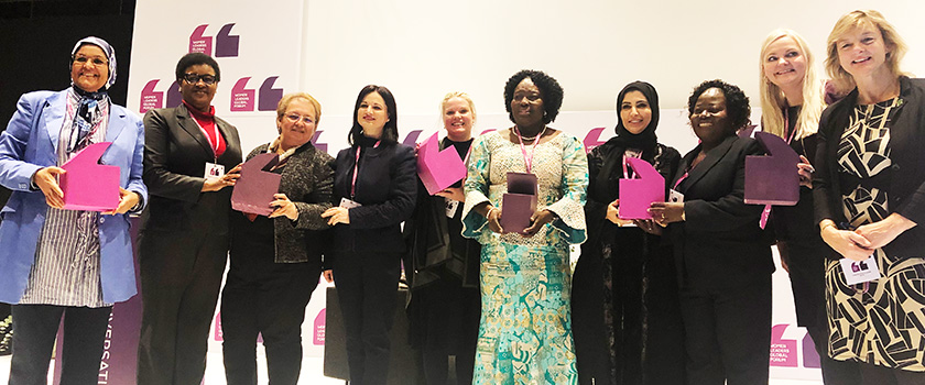 Kvinnelige ledere fra mer enn 100 land deltok på toppmøtet. Foto: Stortinget.
