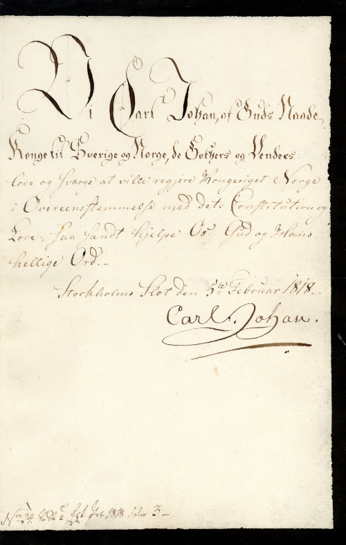 Carl Johans ed 5. februar 1818