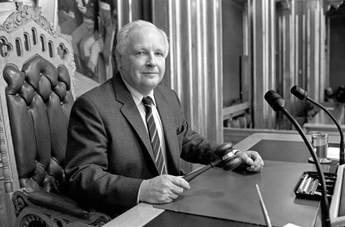 Stortingspresident Per Hysing-Dahl (H), fotografert 8. oktober 1981.