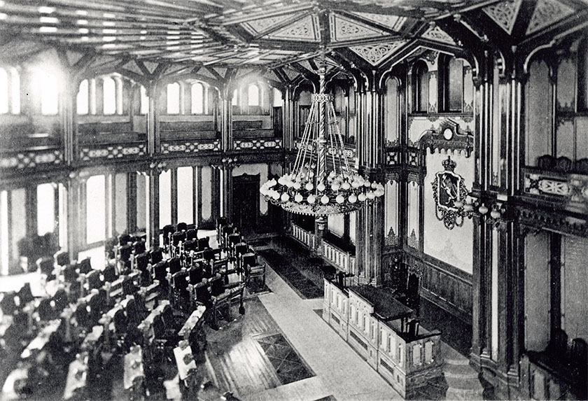 Stortingssalen ca. 1870.